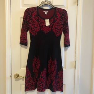 Dana Buchman Red/Black Knit Dress